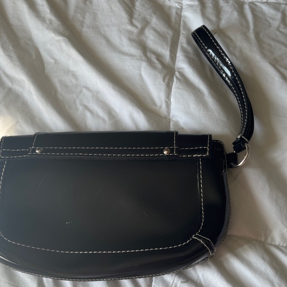 Ann Taylor Black Patent Leather Wristlet - Picture 2 of 6
